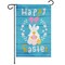 G128 Garden Flag Happy Easter Rabbit Gnome with Eggs 12"x18" Blockout Fabric
